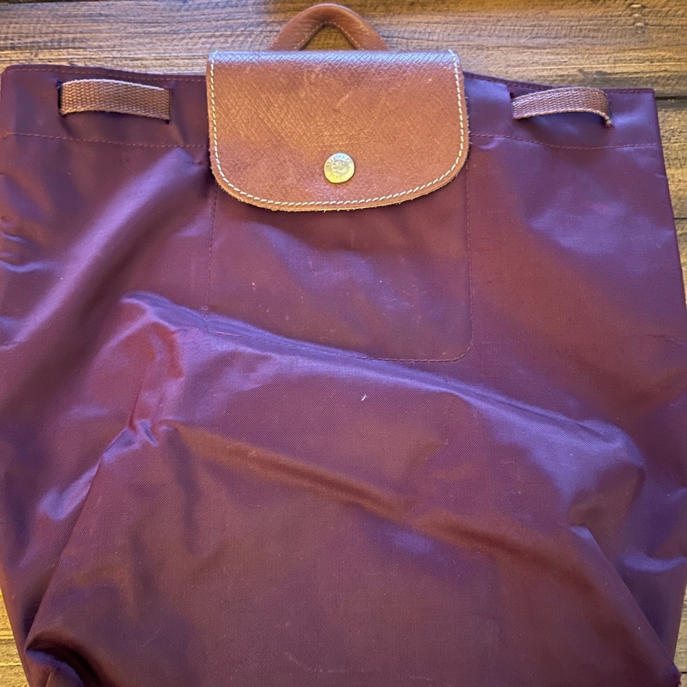 Vintage (circa early 2000) foldable Longchamp backpack.